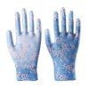 12 Pairs Nylon Working Gloves Thin PU Coated Work Gloves for Women, Blue Flower