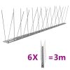 2-row Stainless Steel Bird & Pigeon Spikes Set of 6 10'