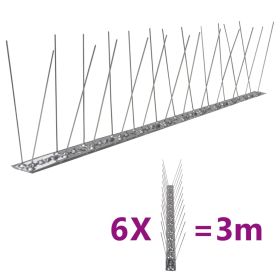 2-row Stainless Steel Bird & Pigeon Spikes Set of 6 10'