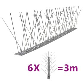 5-row Stainless Steel Bird & Pigeon Spikes Set of 6 10'