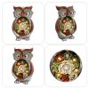 [only for pickup with a prepaid label]Garden Statue Owl Figurines,Solar Powered Resin Animal Sculpture with 5 Led Lights for Patio,Lawn, Garden Decor