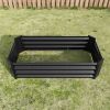 Metal Raised Garden Bed, Rectangle Raised Planter 4√ó2√ó1ft for Flowers Plants, Vegetables Herb Veezyo Black