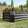 Metal Raised Garden Bed, Rectangle Raised Planter 4√ó2√ó1ft for Flowers Plants, Vegetables Herb Veezyo Black