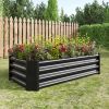 Metal Raised Garden Bed, Rectangle Raised Planter 4√ó2√ó1ft for Flowers Plants, Vegetables Herb Veezyo Black