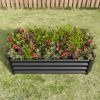 Metal Raised Garden Bed, Rectangle Raised Planter 4√ó2√ó1ft for Flowers Plants, Vegetables Herb Veezyo Black