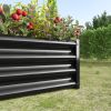 Metal Raised Garden Bed, Rectangle Raised Planter 4√ó2√ó1ft for Flowers Plants, Vegetables Herb Veezyo Black