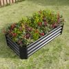 Metal Raised Garden Bed, Rectangle Raised Planter 4√ó2√ó1ft for Flowers Plants, Vegetables Herb Veezyo Black