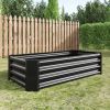 Metal Raised Garden Bed, Rectangle Raised Planter 4√ó2√ó1ft for Flowers Plants, Vegetables Herb Veezyo Black