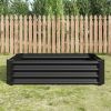 Metal Raised Garden Bed, Rectangle Raised Planter 4√ó2√ó1ft for Flowers Plants, Vegetables Herb Veezyo Black