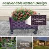 Plastic Rolling Raised Garden Bed, Planter Boxes with Wheels Mobile Planters for Outdoor Indoor Plants Elevated Garden Boxes Plant pots for Flowers, V