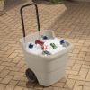 15 Gallon Resin Rolling Lawn and Utility Cart with Retractable Handle