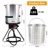 30 Qt. Aluminum Turkey Deep Fryer Pot with Injector Thermometer Kit and 54, 000 BTU Outdoor Propane Stove Burner Stand for 20 Lbs Turkey