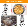 30 Qt. Aluminum Turkey Deep Fryer Pot with Injector Thermometer Kit and 54, 000 BTU Outdoor Propane Stove Burner Stand for 20 Lbs Turkey