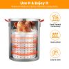 30 Qt. Aluminum Turkey Deep Fryer Pot with Injector Thermometer Kit and 54, 000 BTU Outdoor Propane Stove Burner Stand for 20 Lbs Turkey