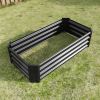 Metal Raised Garden Bed, Rectangle Raised Planter 4√ó2√ó1ft for Flowers Plants, Vegetables Herb Veezyo Black