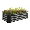 Metal Raised Garden Bed, Rectangle Raised Planter 4√ó2√ó1ft for Flowers Plants, Vegetables Herb Veezyo Black