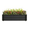 Metal Raised Garden Bed, Rectangle Raised Planter 4√ó2√ó1ft for Flowers Plants, Vegetables Herb Veezyo Black