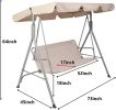 Bosonshop 3 Person Outdoor Porch Patio Swing Chair with Stand and Waterproof Canopy All Weather Resistant Swing Bench;  Beige