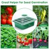 10Pcs Seed Starter Tray Kit Reusable Overall 120Cells Seeding Propagator Station Greenhouse Growing Germination Tray with Humidity Dome Label 2Pcs Gar