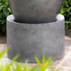 19.5x19.5x32.5" Heavy Outdoor Cement Fountain Antique Gray, Cute Unique Urn Design Water feature For Home Garden, Lawn, Deck & Patio