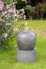 19.5x19.5x32.5" Heavy Outdoor Cement Fountain Antique Gray, Cute Unique Urn Design Water feature For Home Garden, Lawn, Deck & Patio