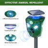 Electric Solar Powered Ultrasonic Animal Repeller 360¬∞ Ultrasonic Animal Driver with Motion Sensor LED Flashing Lights Waterproof Outdoor Animal Repe