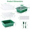 10Pcs Seed Starter Tray Kit Reusable Overall 120Cells Seeding Propagator Station Greenhouse Growing Germination Tray with Humidity Dome Label 2Pcs Gar