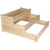 Bosonshop 3 Tier Raised Garden Bed Kit Wooden Planter Box Heavy Duty Solid Fir Wood;  47" x 47" x 21"