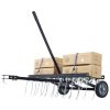 40-Inch Lawn Sweeper Tow Behind Dethatcher, Landscape Rake, Lawn Tractor Rake, Tine Tow Dethatcher Pull Behind Mower, Riding Lawn Mower Attachments fo