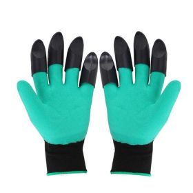 Waterproof Garden Gloves With Claws For Yard Work (Color: Green, Type: 1 pair)