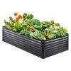 VEVOR Raised Garden Bed, Galvanized Metal Planter Box, Outdoor Planting Boxes with Open Base, for Growing Flowers/Vegetables/Herbs in Backyard/Garden/