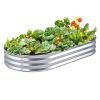 VEVOR Raised Garden Bed, Galvanized Metal Planter Box, Outdoor Planting Boxes with Open Base, for Growing Flowers/Vegetables/Herbs in Backyard/Garden/