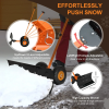 Adjustable Handle Outdoor Blade Rolling Snow Pusher Shovel With Wheels