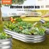 VEVOR Raised Garden Bed, Galvanized Metal Planter Box, Outdoor Planting Boxes with Open Base, for Growing Flowers/Vegetables/Herbs in Backyard/Garden/