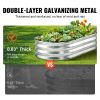 VEVOR Raised Garden Bed, Galvanized Metal Planter Box, Outdoor Planting Boxes with Open Base, for Growing Flowers/Vegetables/Herbs in Backyard/Garden/