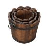 Outdoor Reinforced And Anticorrosive Chinese Fir Planting Pot Flower-Shaped Barrel Carbonized Color