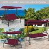 3 Seats Outdoor Swing Hammock with Adjustable Tilt Canopy