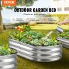 VEVOR Raised Garden Bed, Galvanized Metal Planter Box, Outdoor Planting Boxes with Open Base, for Growing Flowers/Vegetables/Herbs in Backyard/Garden/