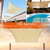 Rectangle Shade Sails Top Canopy 98% UV Block Awning Shelter 185GSM HDPE Patio Cover with Snap Hooks Ropes for Outdoor Garden Backyard