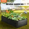 VEVOR Raised Garden Bed, Galvanized Metal Planter Box, Outdoor Planting Boxes with Open Base, for Growing Flowers/Vegetables/Herbs in Backyard/Garden/