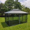 13x10ft Outdoor Patio Gazebo Canopy Tent With Ventilated Double Roof And Mosquito net (Detachable Mesh Screen On All Sides), Suitable for Lawn, Garden